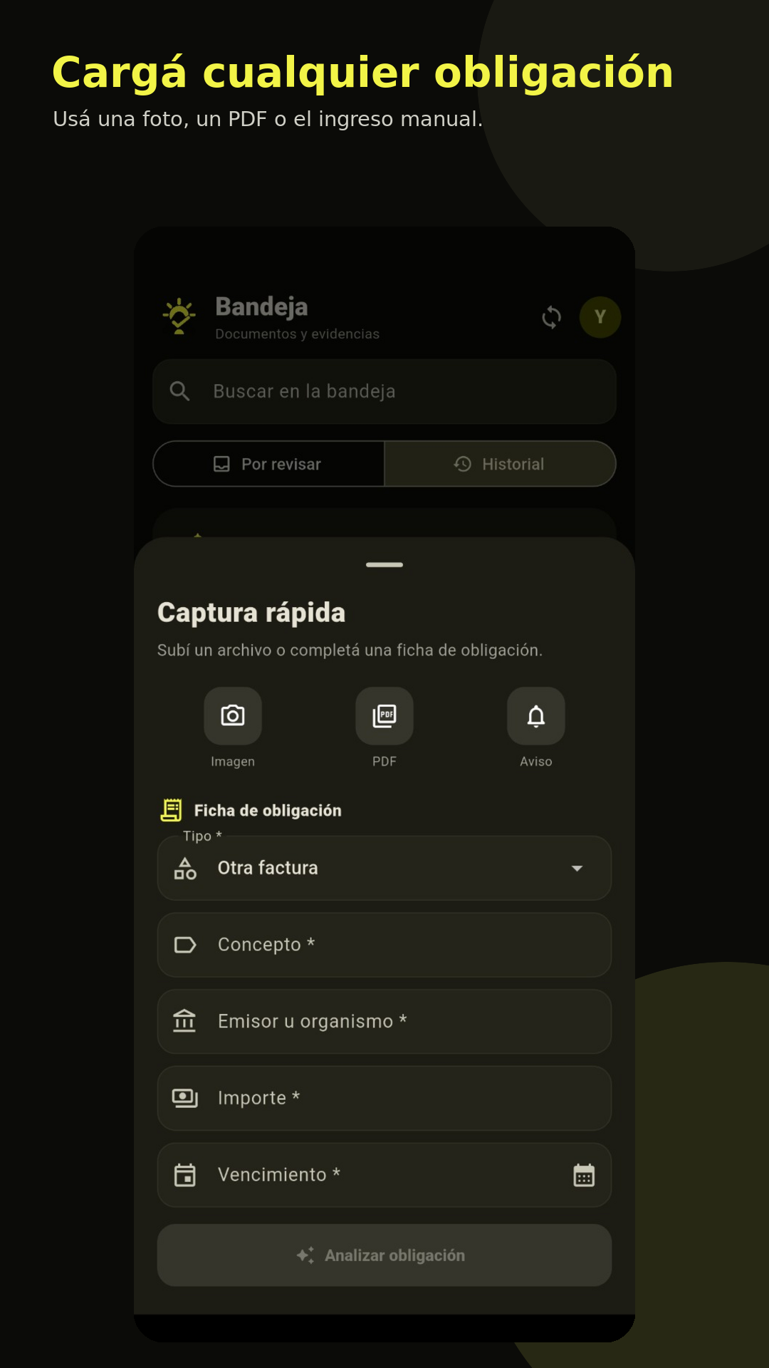 Formulario de captura rápida de AlDía